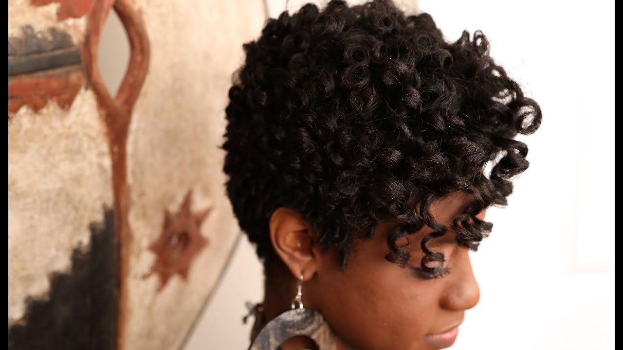 Big Chop Transition to Natural Hair | Cute Curly Fro Cut | Perm Rod Set
