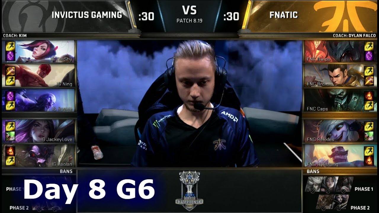 IG vs FNC | Day 8 Group D Decider S8 LoL Worlds 2018 | Invictus Gaming vs Fnatic