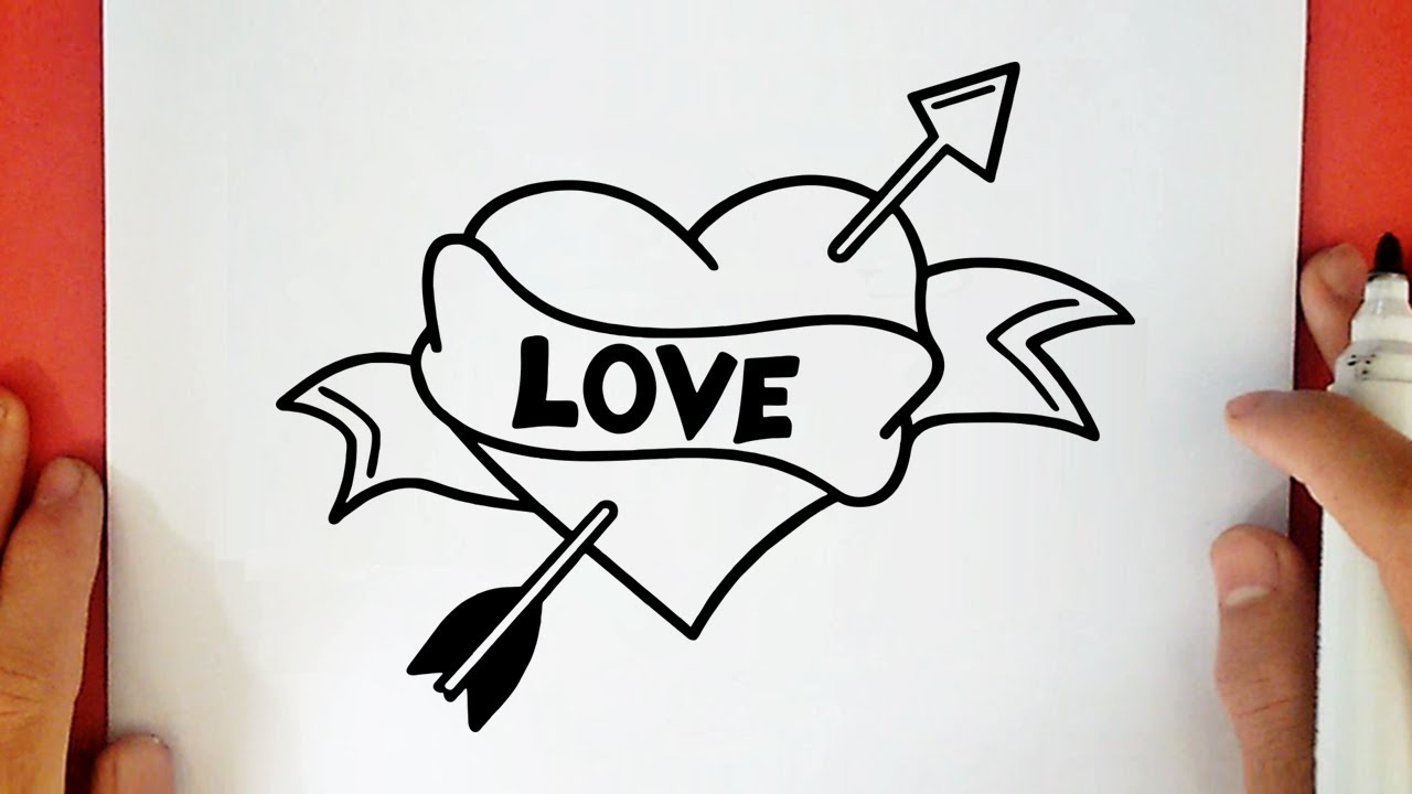 COMO DIBUJAR UN CORAZON CON FLECHA