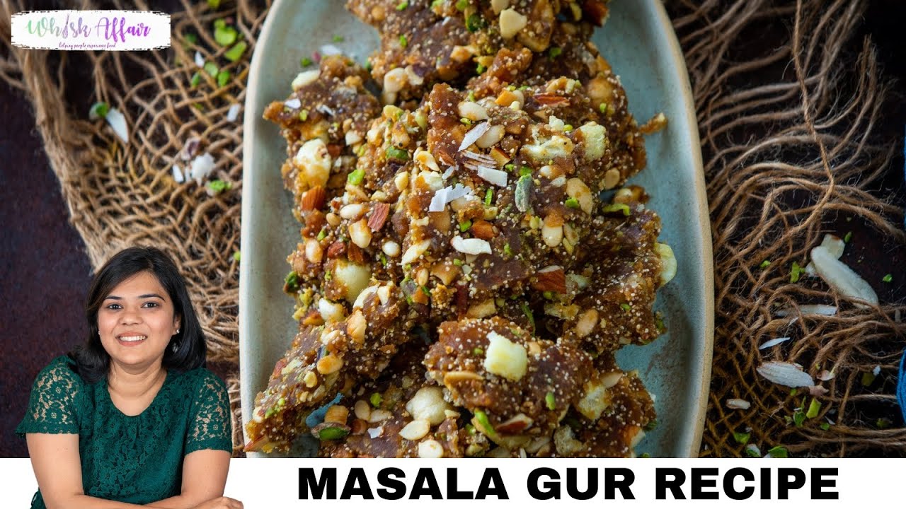 Masala Gur Recipe (Spiced jaggery With Nuts)