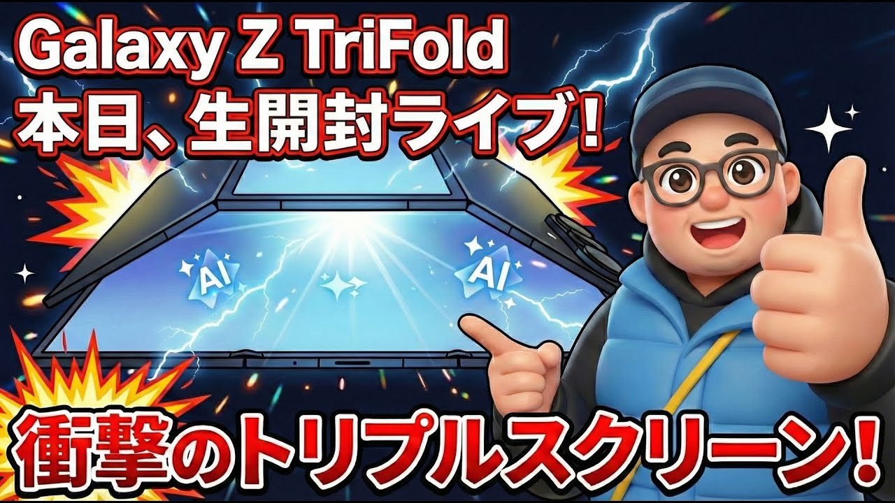【１４時開始予定】緊急ライブでUS発売された三つ折りスマホ Galaxy Z Trifoldを最速開封します！！