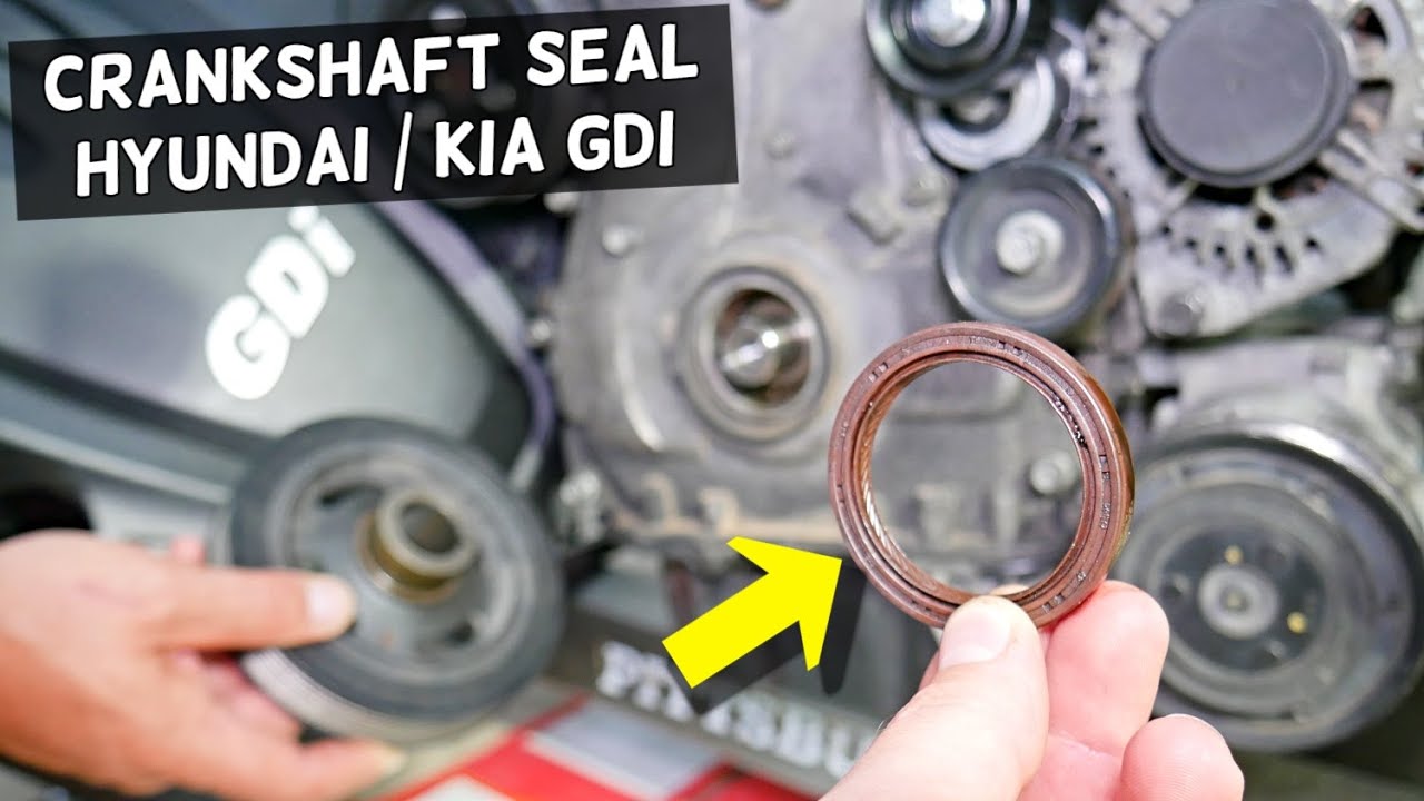 Замена переднего сальника коленчатого вала. Снятие. HYUNDAI KIA 2.4 GDI. Течь масла из сальника к...