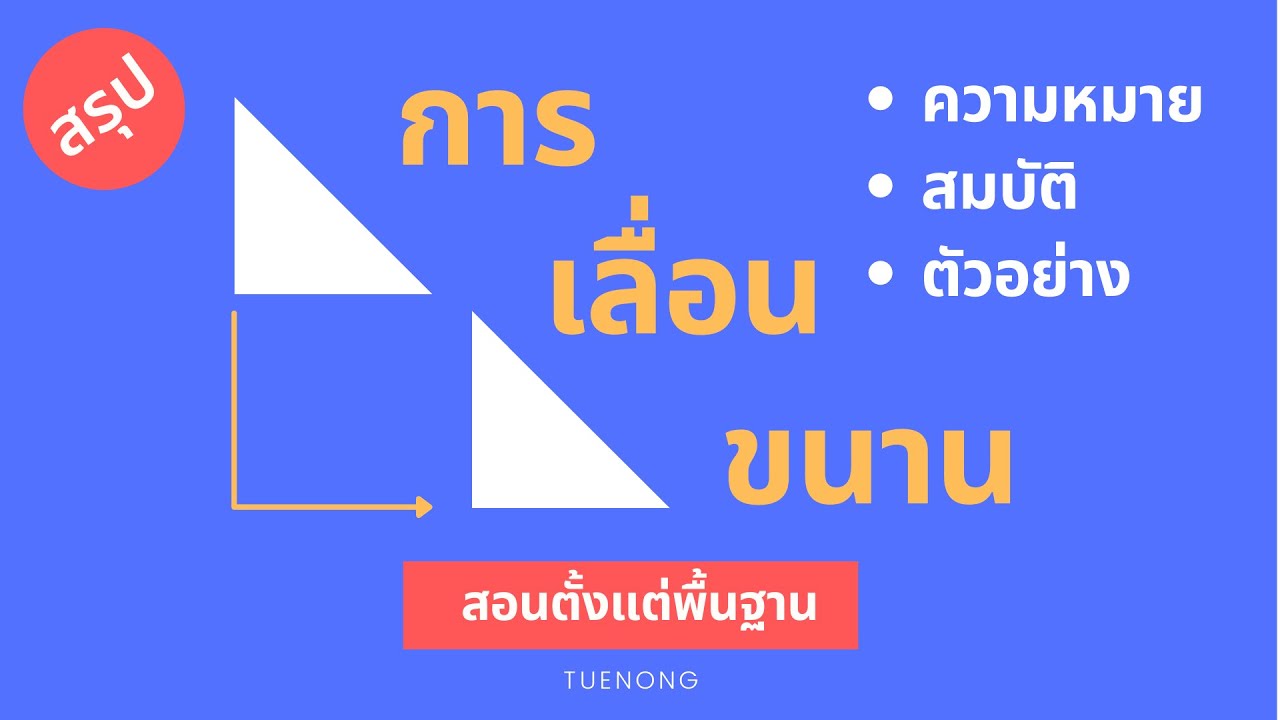 สรุป การแปลงทางเรขาคณิต - การเลื่อนขนาน ม.2  | TUENONG ( PART 1/3)