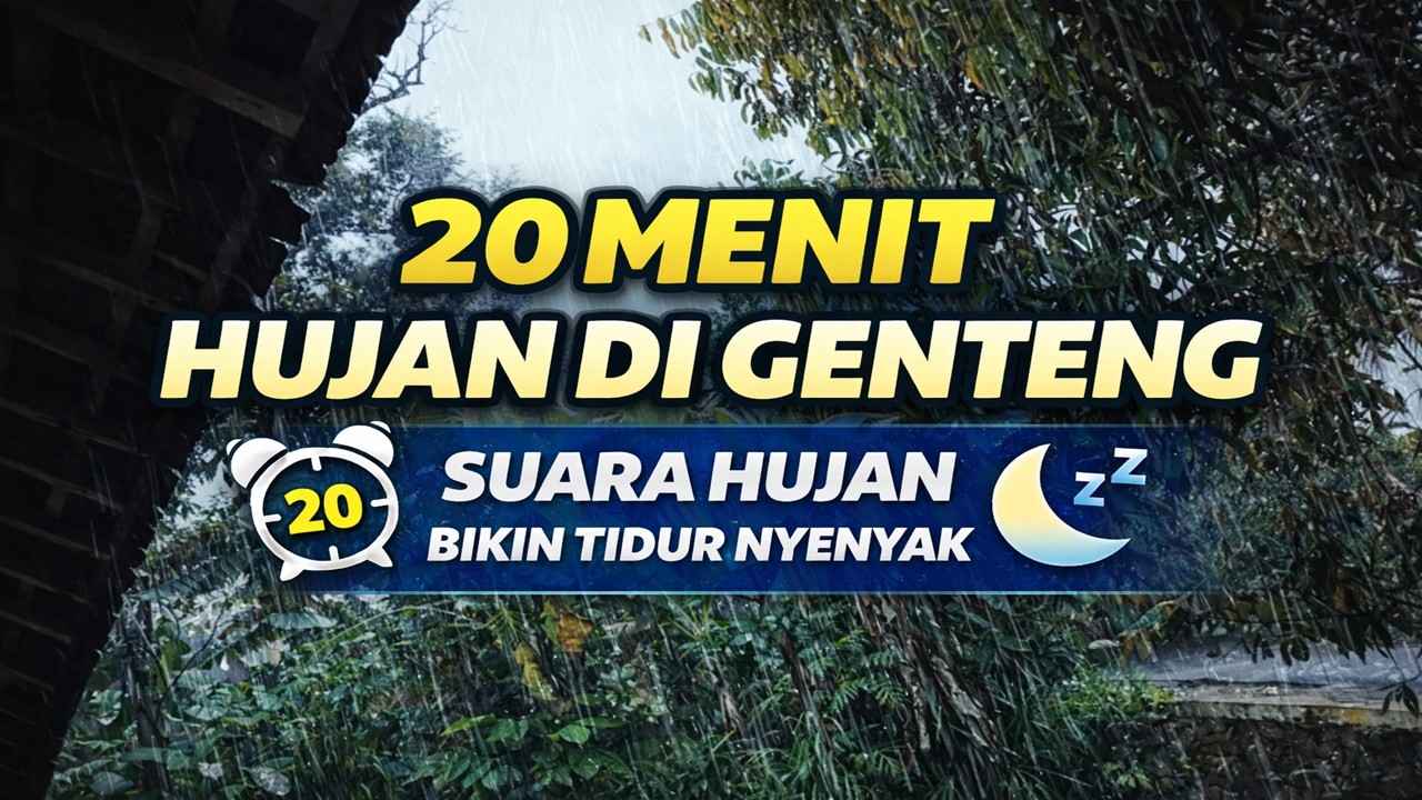 20 Menit Suara Hujan Deras di Atas Genteng | Bikin Cepat Tidur Lelap & Relaksasi Malam