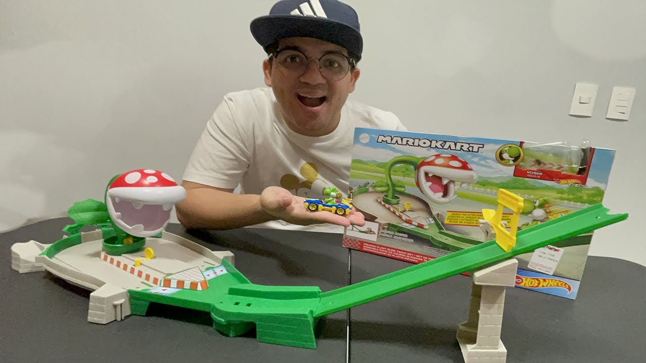 TESTANDO A PISTA HOT WHEELS DO MARIO ESCORREGADOR DA PLANTA PIRANHA!!!