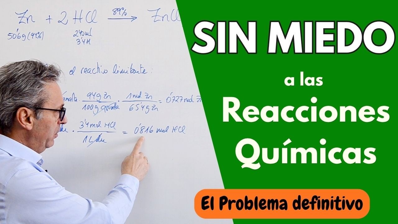 Problema completo con disoluciones, gases, pureza, rendimiento y reactivo limitante | Estequiometría