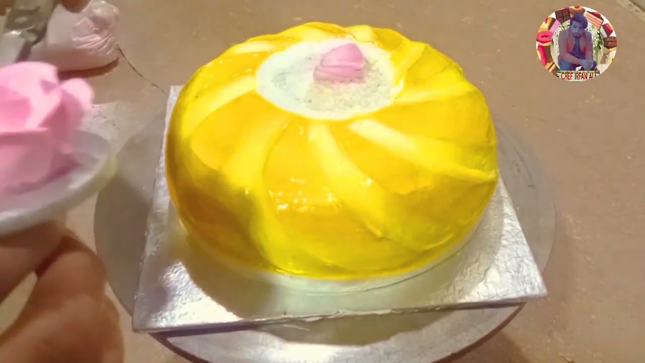 pineapple yellow gel piyala cake amazing designing beautiful looking