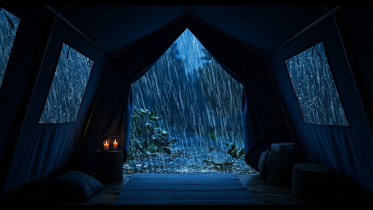 🔴 Heavy Rain Sounds Rolling Through a Silent Forest Shelter 🌧
