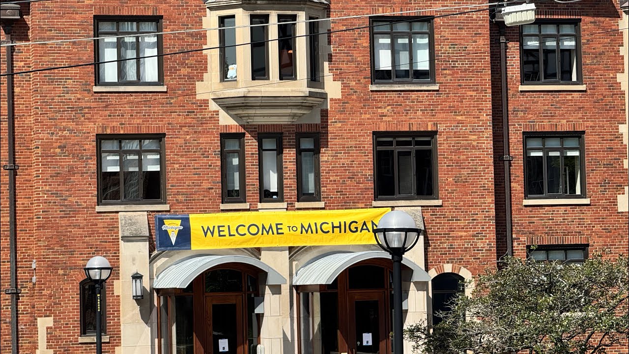 Driving and Walking around campus and dormitory of University of Michigan-Ann Arbor