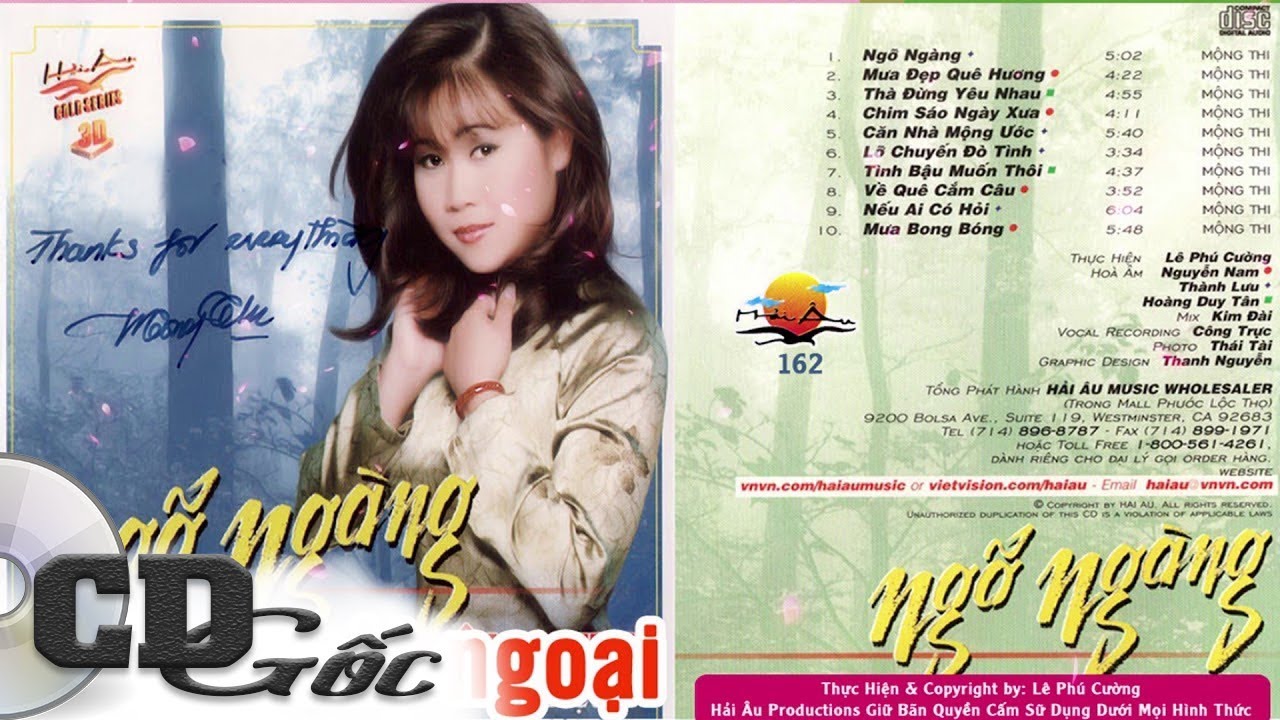 CD Ngỡ Ngàng - Bolero Hải Ngoại Trữ Tình Hay Nhất Mộng Thi (HACD 162)