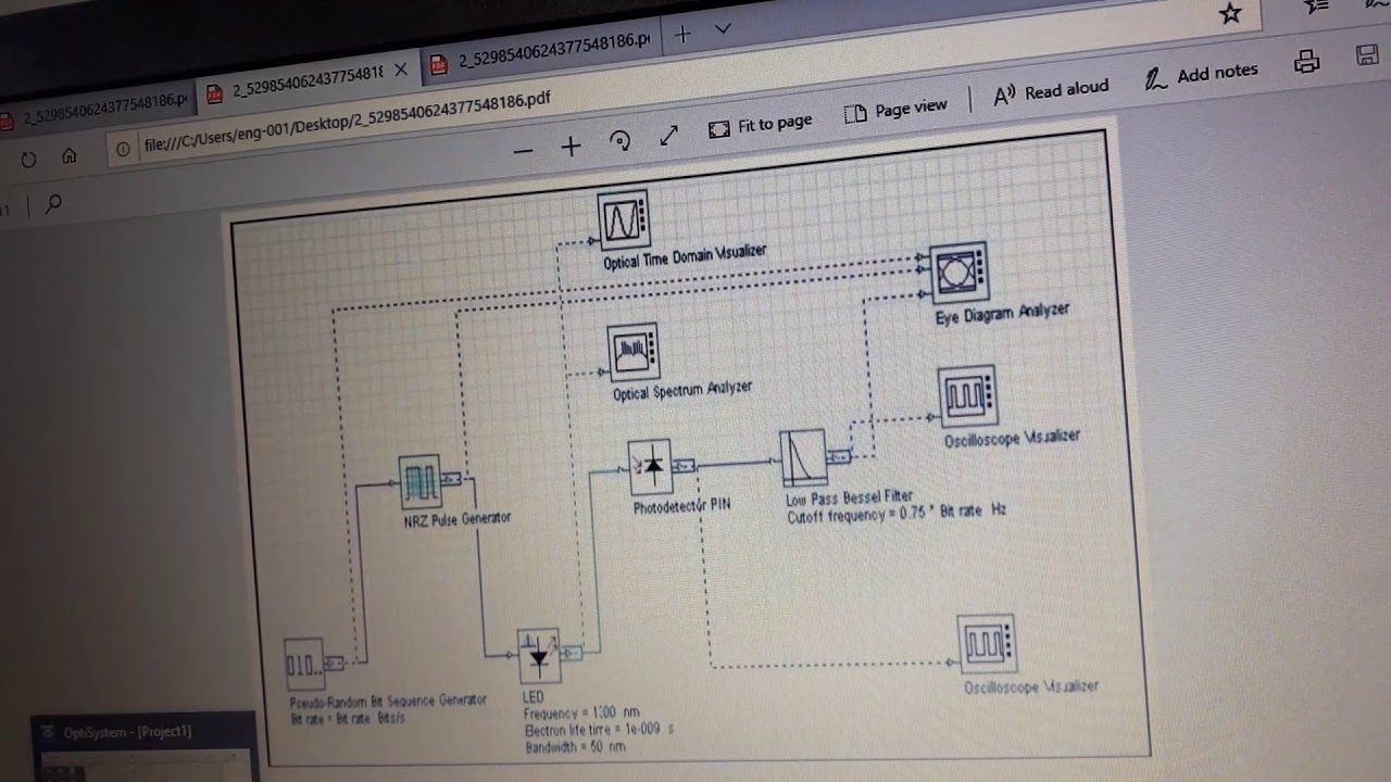 محاضره OptiSystem   Experiment one        LED Modulation response