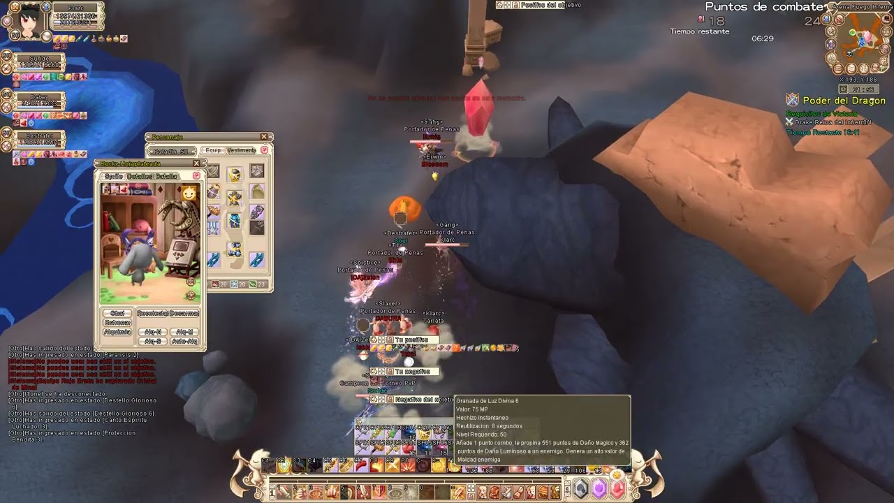 Grand Fantasia Memories Classic. Arena de fuego 50. Paladin