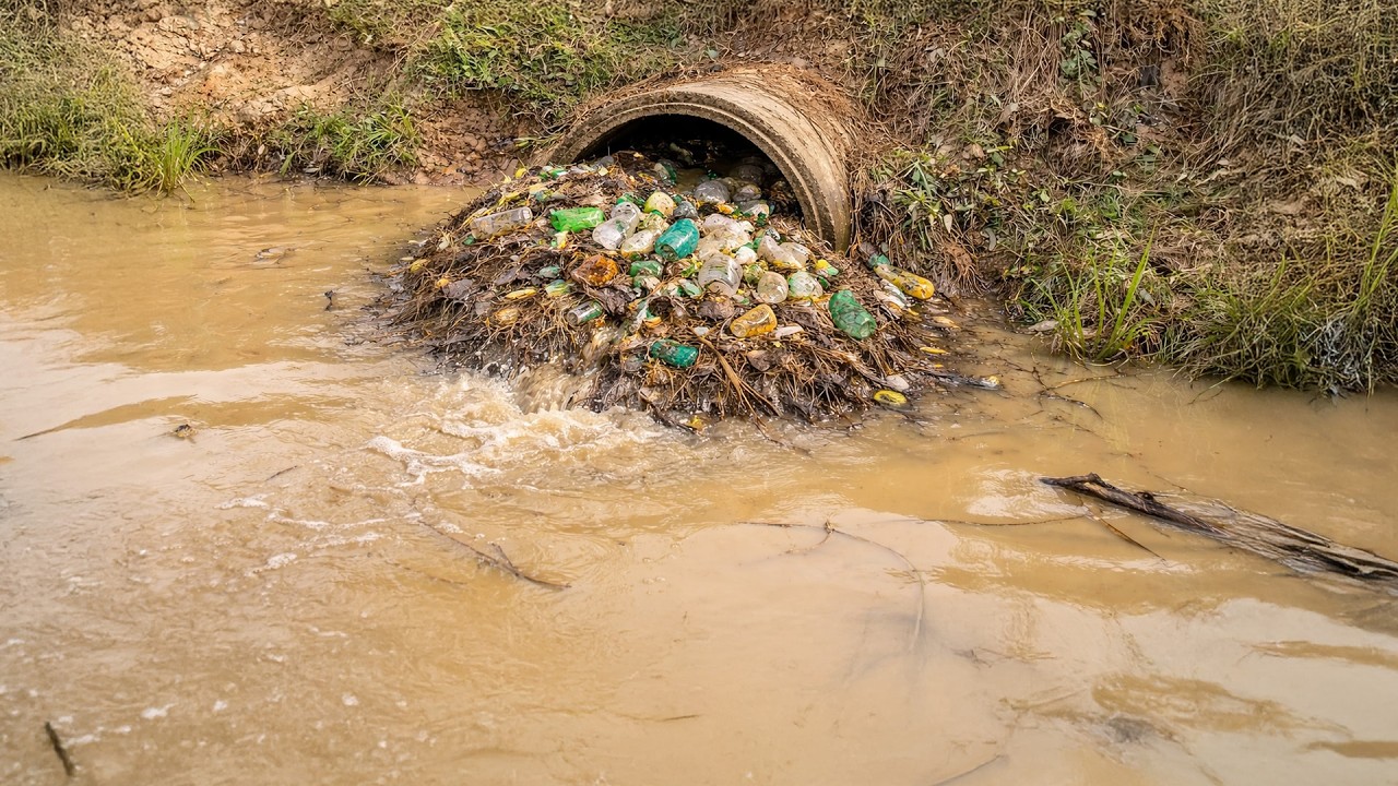 Giant Water Surge After Opening Blocked Culvert