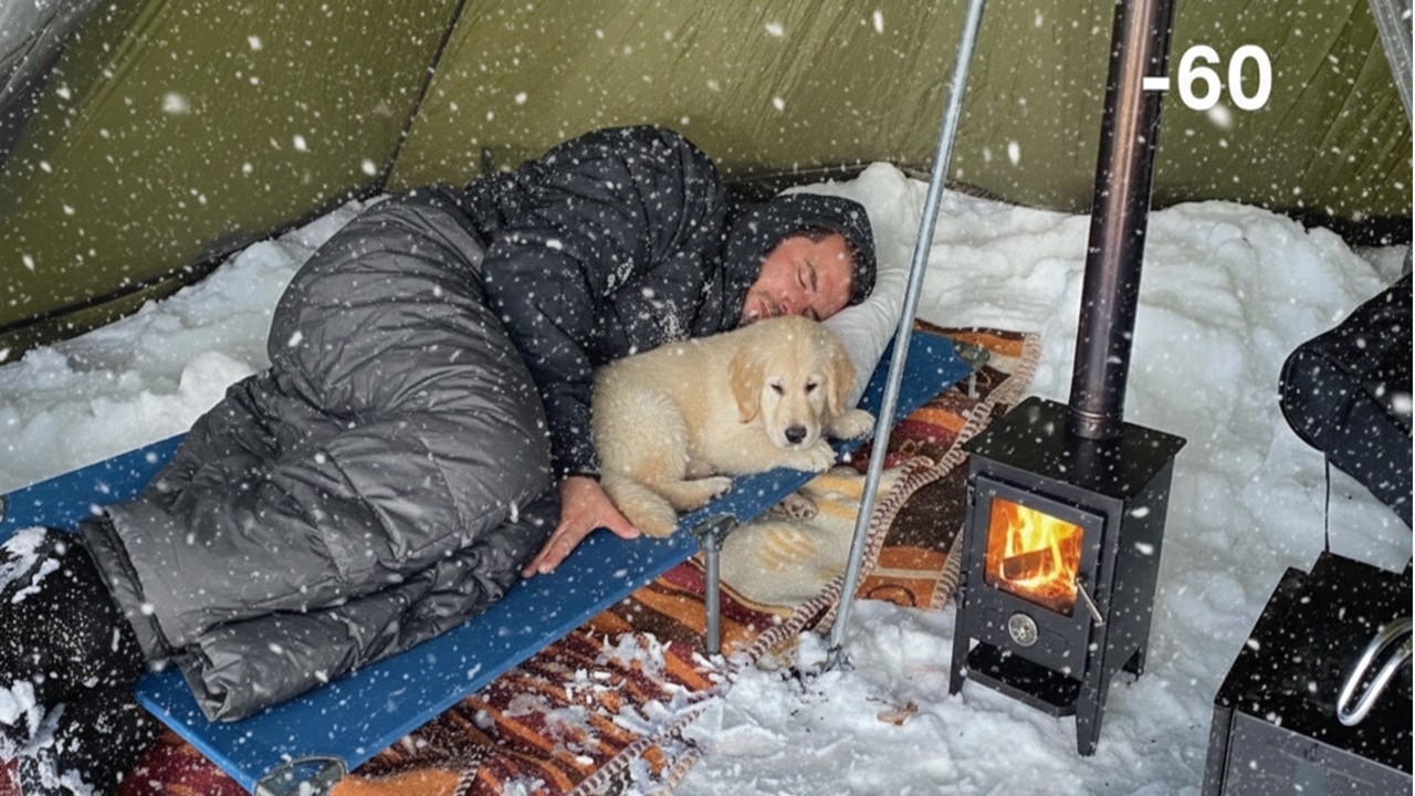 I Survived a Blizzard at -42°C |  WINTER CAMPING WINTER STORM hits HOT tent. FREEZING wind