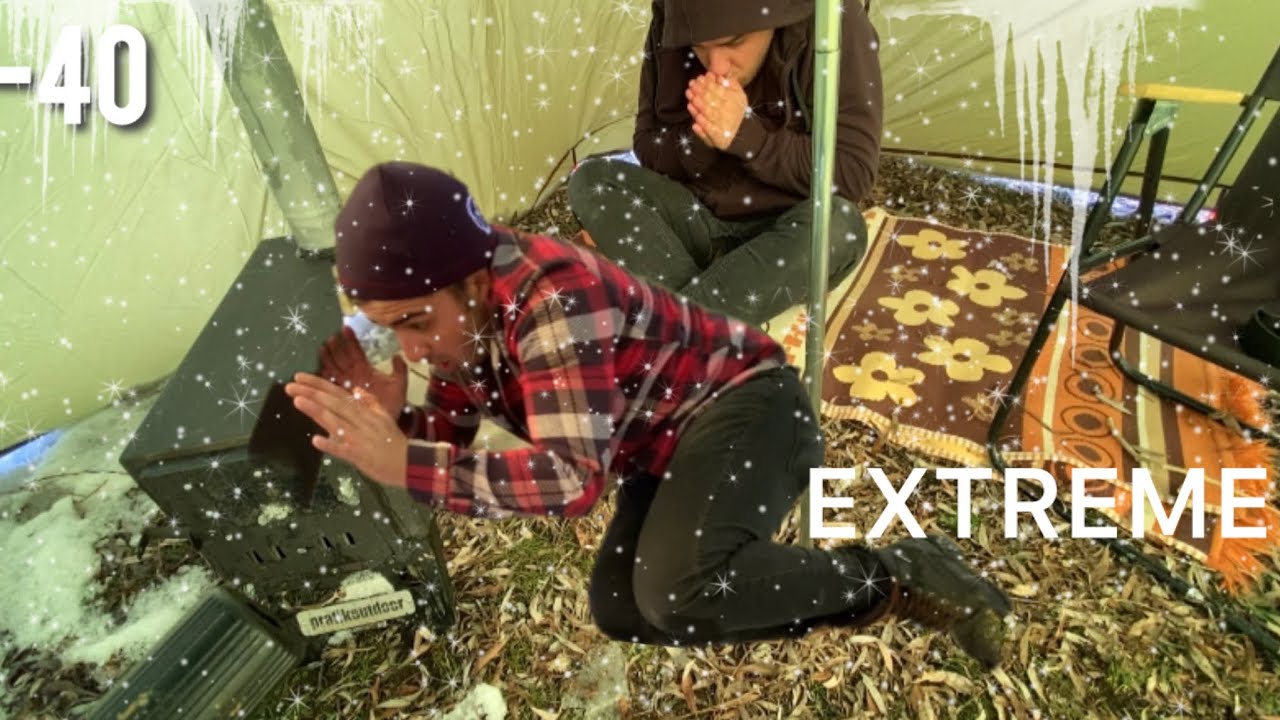 -40&deg; Winter Solo Camping 6 Days | Snowstorm, Winter Camping in a Snowstorm HOT TENT