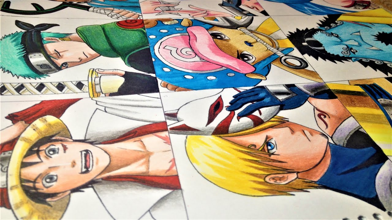 Drawing One Piece in Naruto Style / Dibujando a los Mugiwaras al estilo de Naruto Shippuden