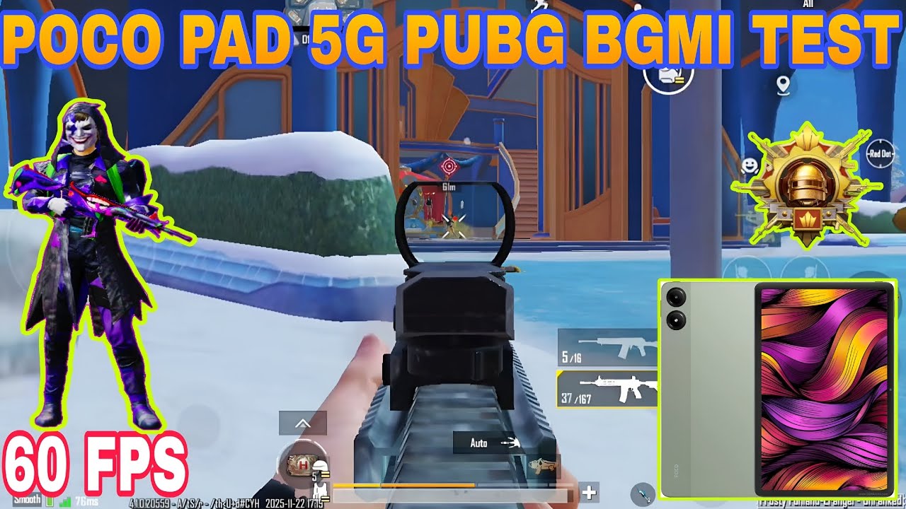 🔥 POCO Pad 5G PUBG/BGMI 4.1 | 60 FPS Smooth + Extreme Test Gameplay