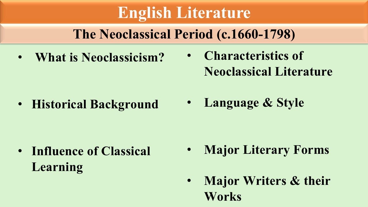 The Neoclassical Period: The Age of Reason and Enlightenment | History of English Literature