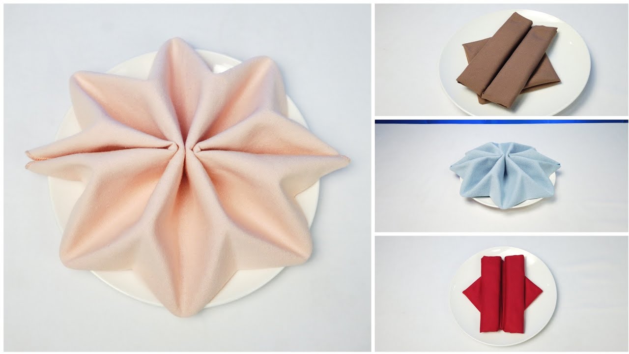 2 UNIQUE DESIGN TABLE NAPKIN FOLDING