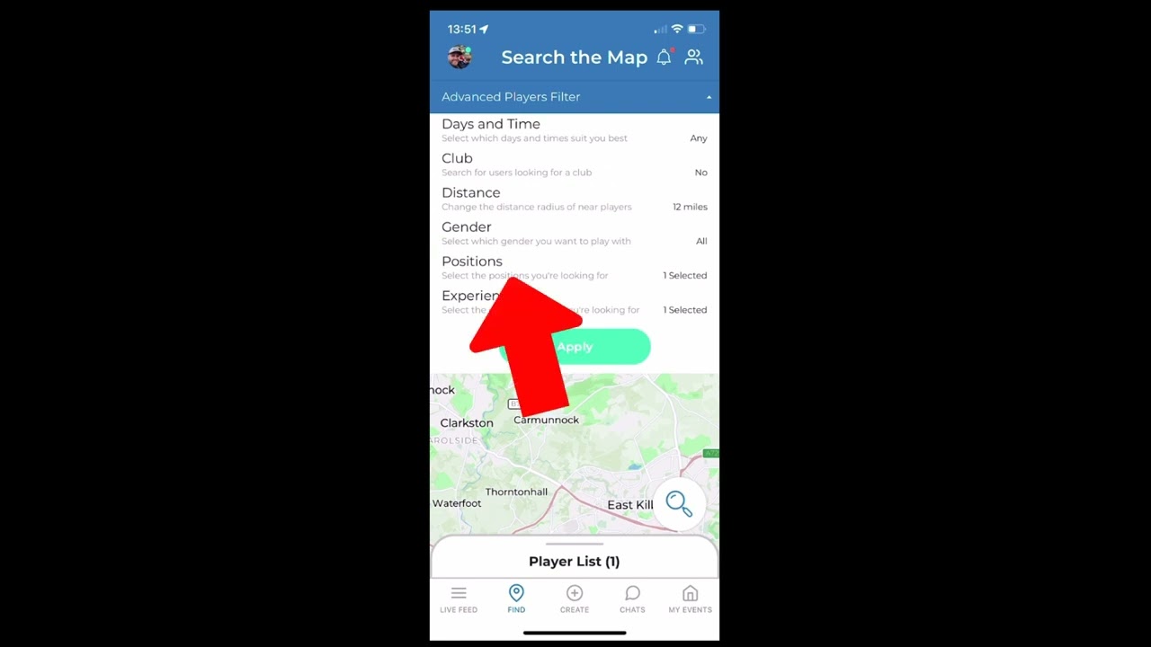 Find a Player. 'How to'  - position search