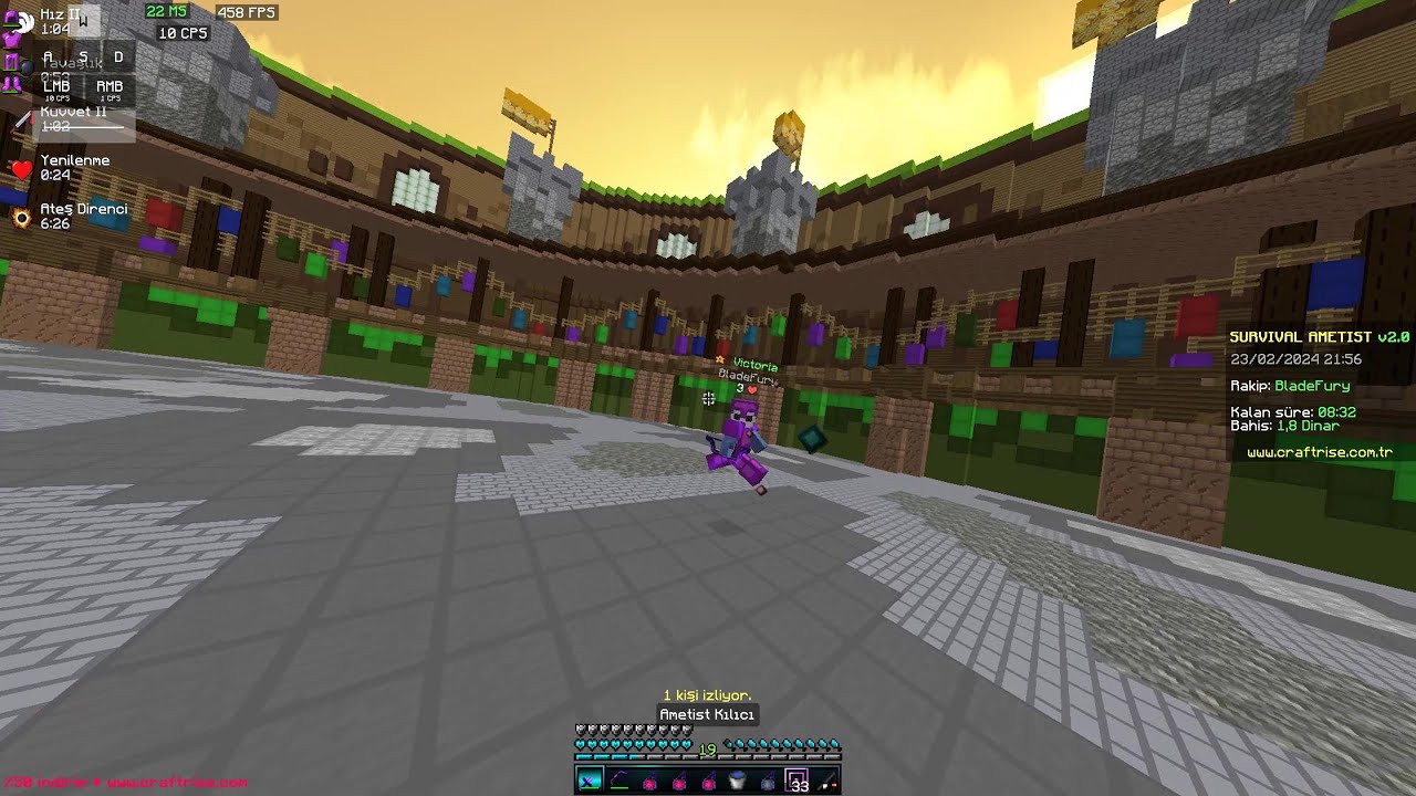 BERAAT PVP/Craftrise Survival Ametist PVP/Lapex NW/Artemis /Nether PVP/Açık alan/Duel PvP
