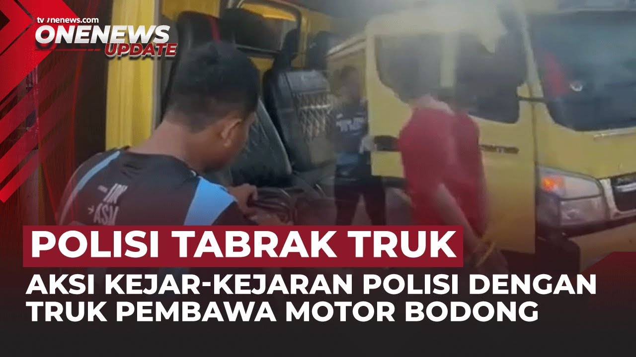 Polisi Kejar Truk Bawa Motor Bodong dan Limbah Kimia di Lampung Selatan | OneNews Update