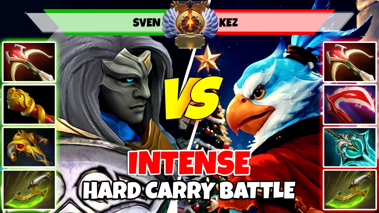 SVEN (Кэрри) против KEZ (Кэрри) - Эпическая битва игроков Dota 2 древнего ранга - Z Dota 2