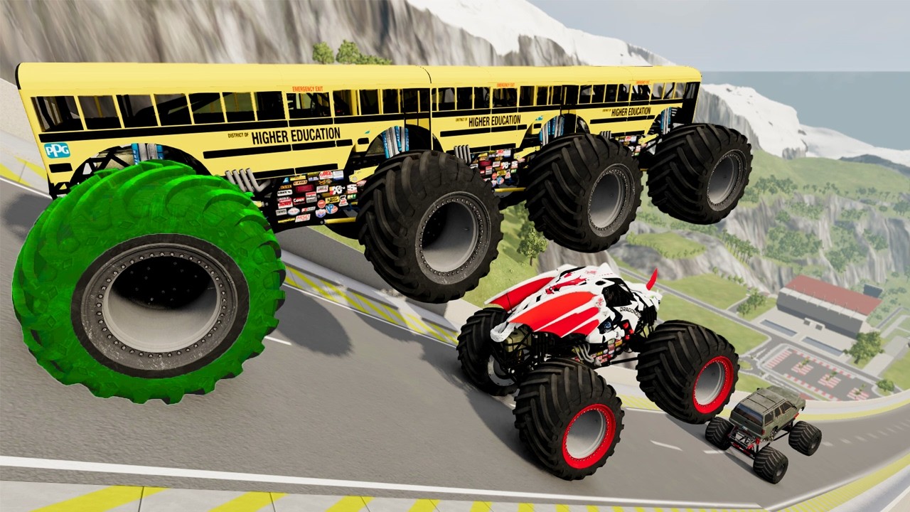 Epic High Speed monster trucks jumps stunts & crashes #021 | BeamNG Drive
