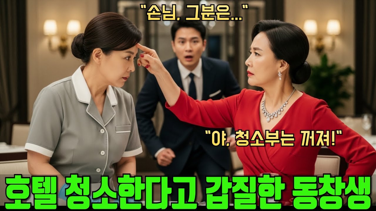 호텔 식당에서 청소한다고 갑질하던 동창생들 잠시뒤 무릎꿇고 비는데