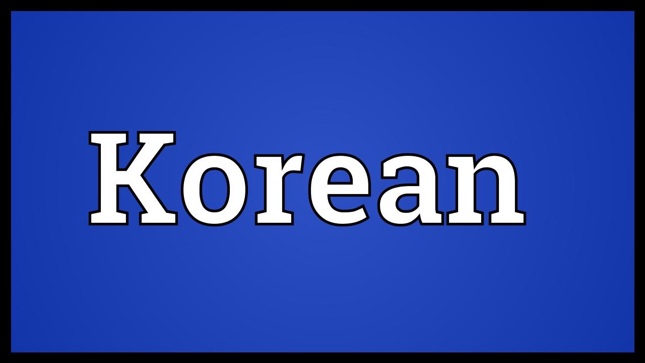 Korean Meaning