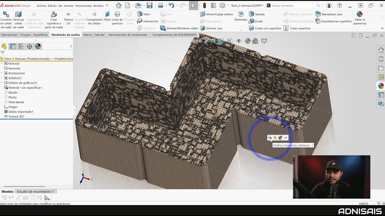 Textura geométrica para impresión 3D en SolidWorks