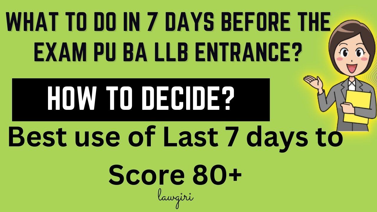 Last 7 days strategy for pu ba llb entrance exam|Punjab University 5 years Law 2024 Motivation