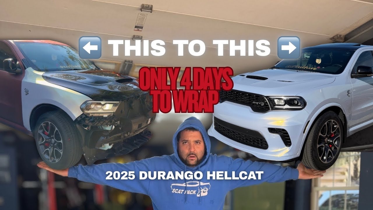 WE ONLY HAD 4 DAYS TO WRAP OUR DURANGO HELLCAT! #wrapinstall #wrap #vinyl