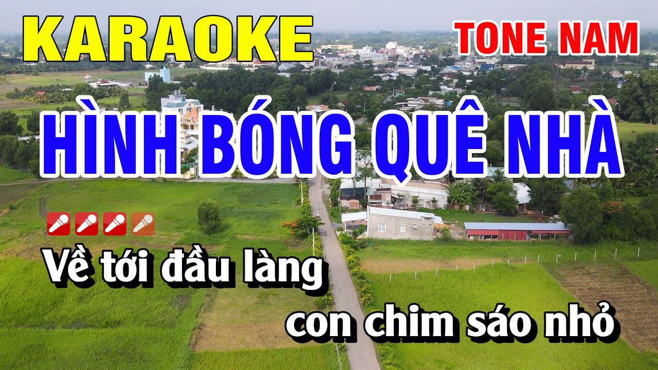 Karaoke Hình Bóng Quê Nhà Tone Nam Nhạc Sống | Nguyễn Linh