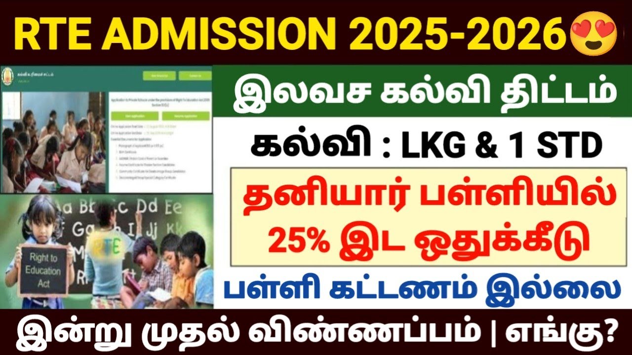rte admission 2025-26 tamil nadu | tn rte admission apply date 2025 | tamilnadu rte admission 2025