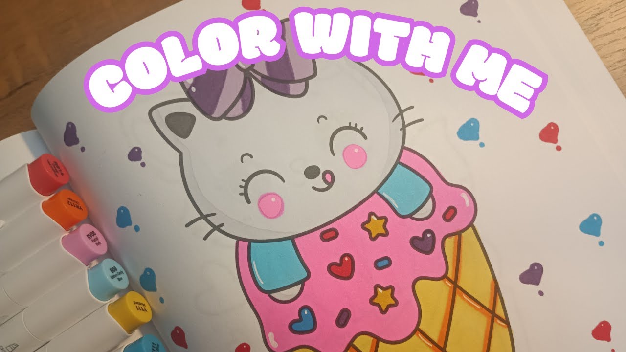 This Kitty Ice Cream Is TOO Cute🥹😺🍦| Relaxing Coloring ASMR