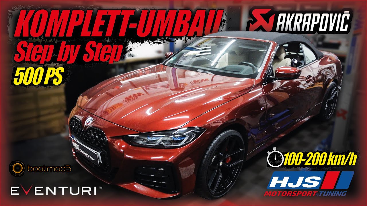 KOMPLETTUMBAU AKRAPOVIC Abgasanlage + #Bootmod3 Tuning Software passend für BMW M440i G23 Cabrio
