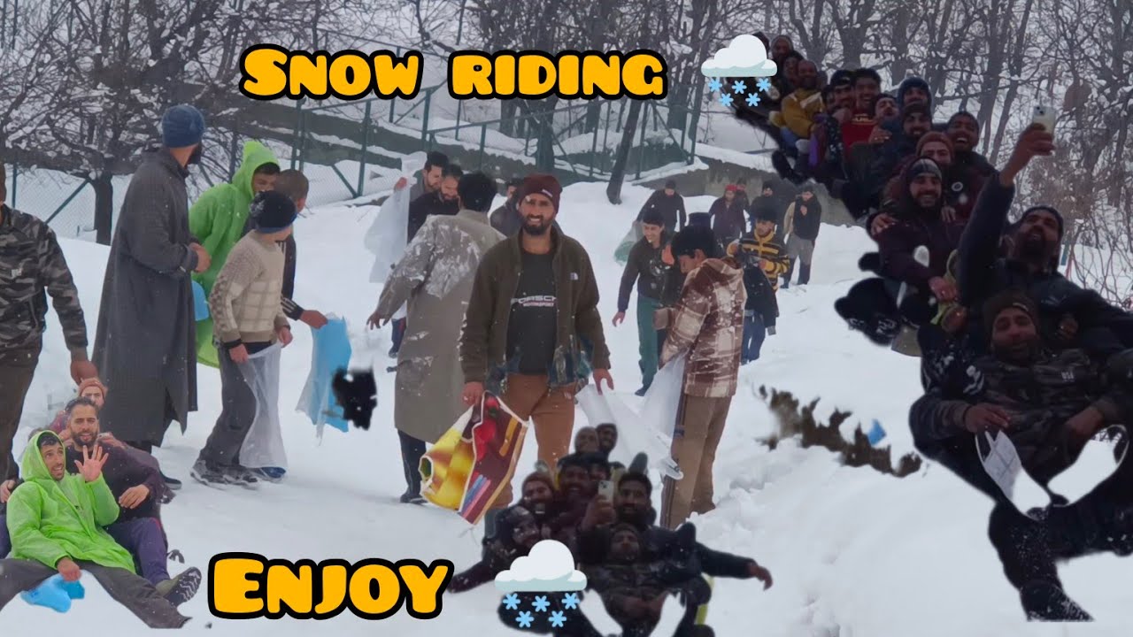 Kashmiri snow fall #snow riding 😍😂🌨️🥶