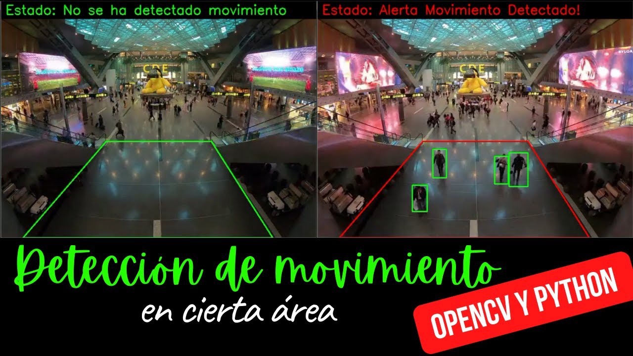 👣 DETECCIÓN DE MOVIMIENTO en CIERTA ÁREA | Python - OpenCV