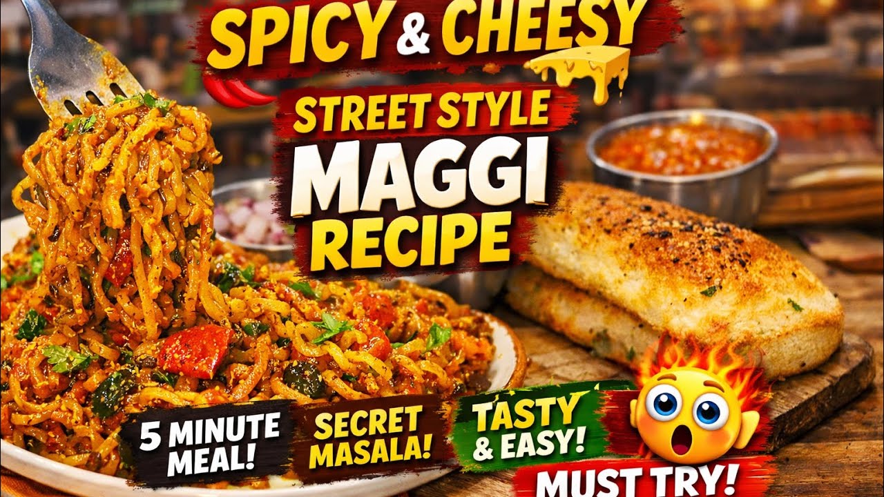 Street Style Spicy & Cheesy Maggi 😍 | Secret Masala Maggi Recipe | 5 Min Quick Snack