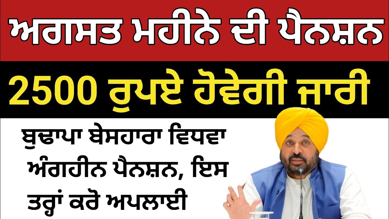 Latest update - August 2026, Punjab budapa pension news 2026, Punjab pension, 