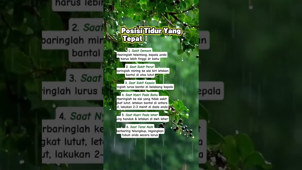 posisi tidur yang tepat saat sakit 😴 