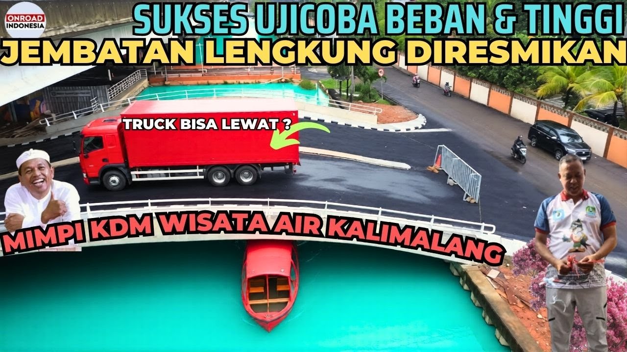 DIRESMIKAN & BISA DILEWATI !! JEMBATAN LENGKUNG PERTAMA KALIMALANG Wujud Mimpi KDM Wisata Air Bekasi