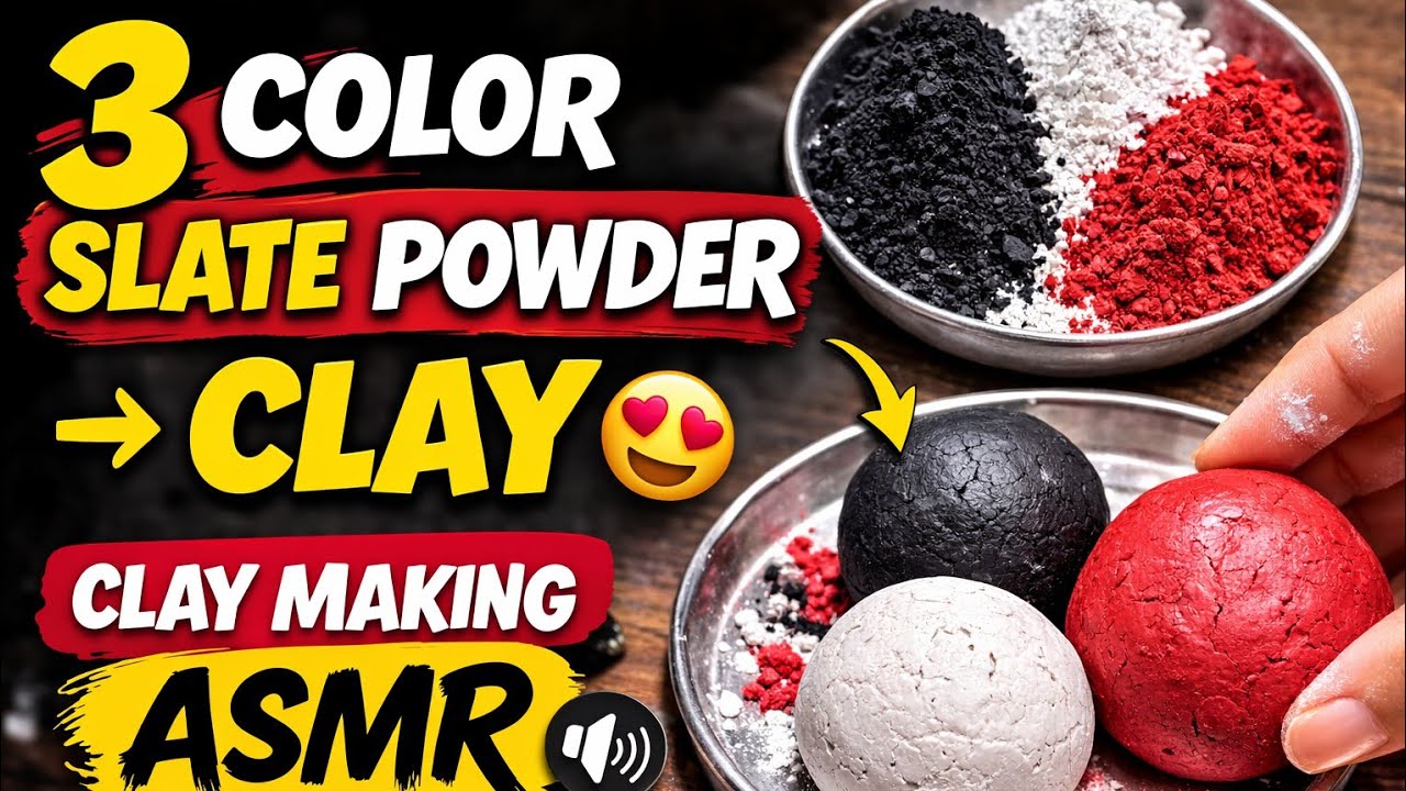 Powder Se Clay Kaise Banai? 😍 | Black White Red ASMR Long Video