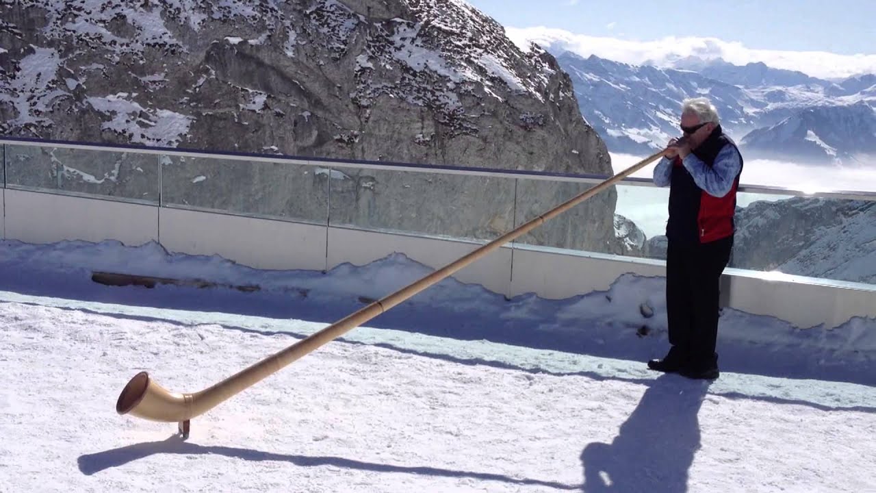 Amazing Grace with Alphorn - Walter Oswald (Luzern) from Pilatus Kulm Switzerland
