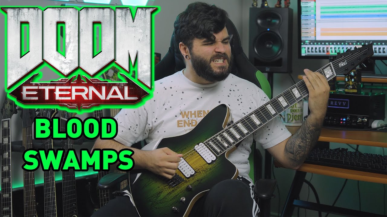 BLOOD SWAMPS -- DOOM ETERNAL (OST) // 8 String Guitar Cover