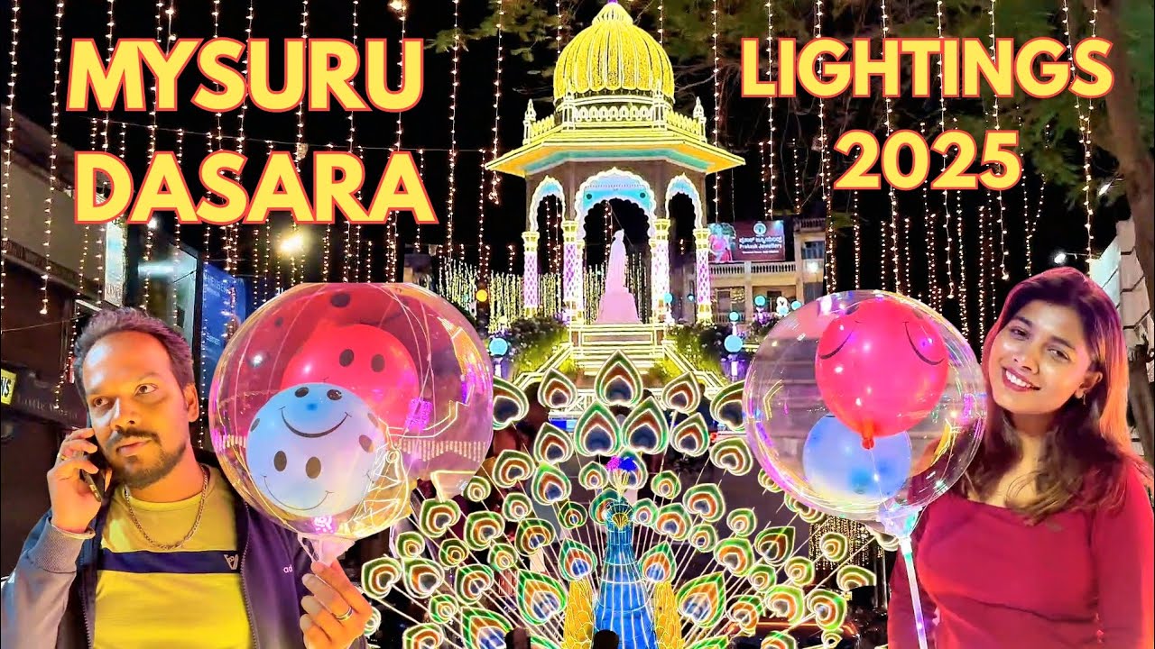 Mysuru Dasara 2025 | 1st Day Lighting Show | Street Vlog Without Our Pets