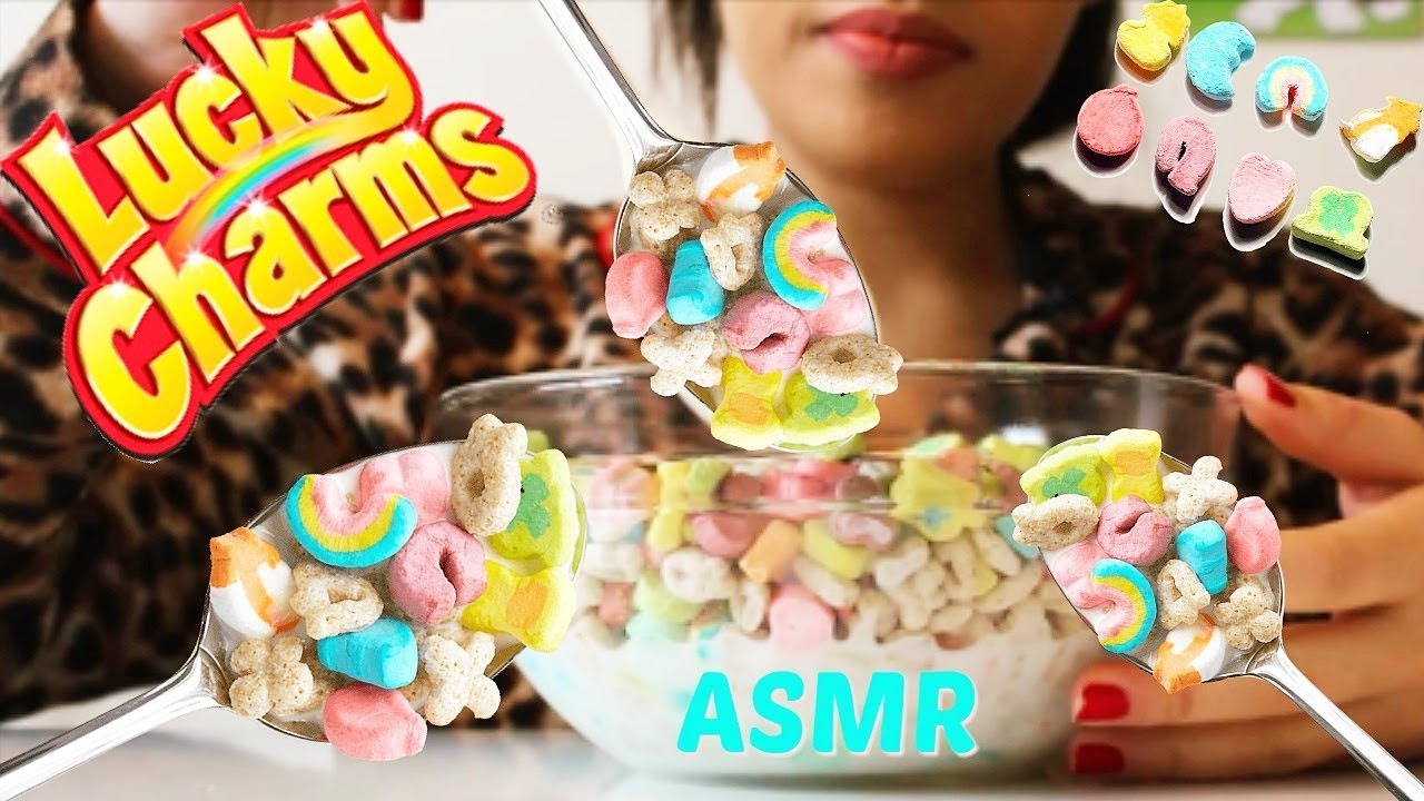 ASMR Lucky Charms Marshmallows CRUNCHY Eating Sounds | No Talking | Mukbang 먹방