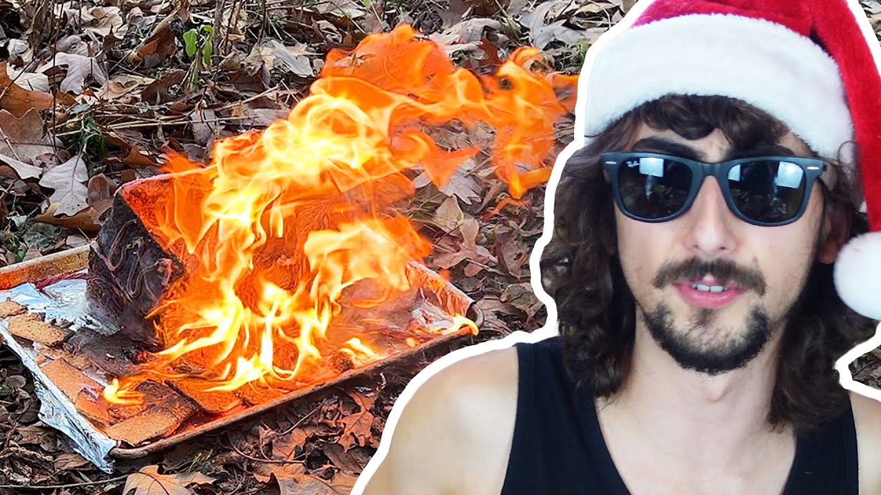 FLAMING NEW YEARS GINGERBREAD HOUSE