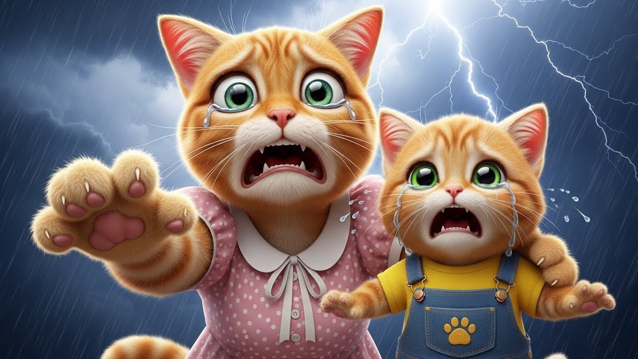 Lost Cat Baby in Heavy Rain 🌧️😭  Mother Cat’s Emotional Search & Rescue  AI Short Film